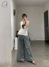 SWAYING/KNIT water drop hollow silk vest SW24SS1T34 white